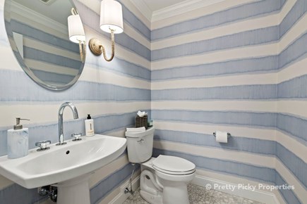 Orleans Cape Cod vacation rental - Bold decor, here in the half bath on the main level.