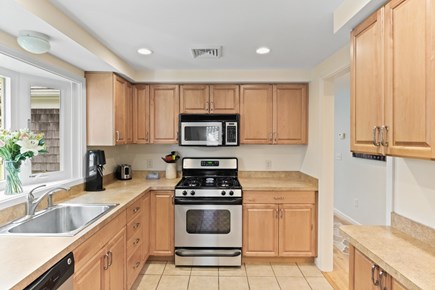 Dennis Port Cape Cod vacation rental - fully equipped kitchen with keurig coffee machine/milk frother