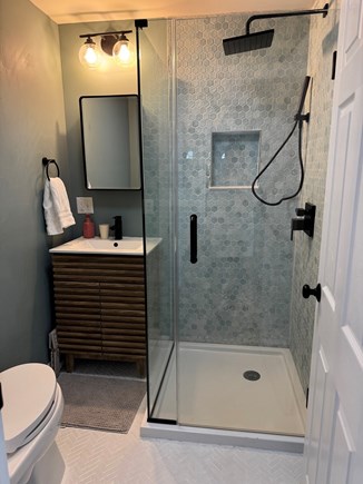 Dennis Port Cape Cod vacation rental - Newly updated bathroom with stall and rain head shower