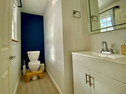 Dennis Cape Cod vacation rental - Half bath, lighted mirror, new vanity
