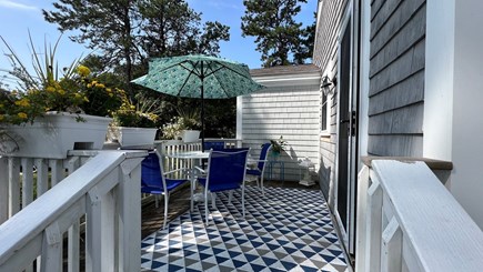East Falmouth Cape Cod vacation rental - Morning coffee on the deck