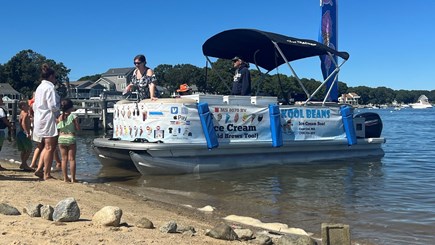 East Falmouth Cape Cod vacation rental - Ice Cream boat comes to the private beach in our neighborhood.