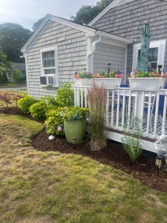 East Falmouth Cape Cod vacation rental - Enjoy coffee and drinks on the deck.