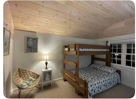 Truro Cape Cod vacation rental - Alt view 2nd bedroom. Games, toys & beach wagon are stored within