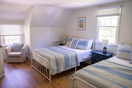 Falmouth Cape Cod vacation rental - Second upstairs bedroom with 2 double beds, plus nook with desk