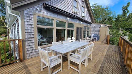 Wellfleet Cape Cod vacation rental - Large deck with teak outdoor furniture, grill and awning
