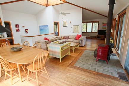 Truro Cape Cod vacation rental - Open concept kitchen, dining & living room