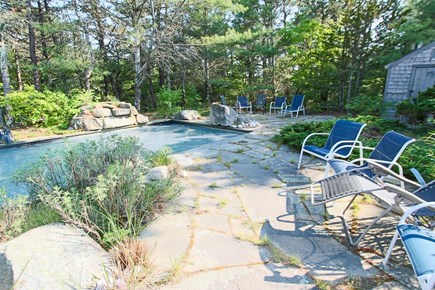 Truro Cape Cod vacation rental - Pool area includes a charcoal grill for BBQing