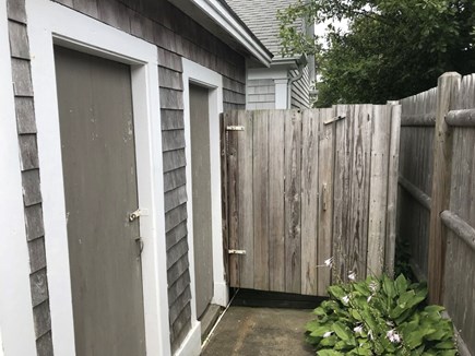 Harwich Port Cape Cod vacation rental - Back yard shower and changing rooms