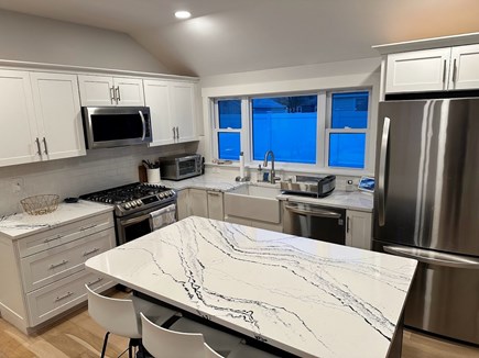 South Yarmouth Cape Cod vacation rental - Quartz kitchen island with counter height seating