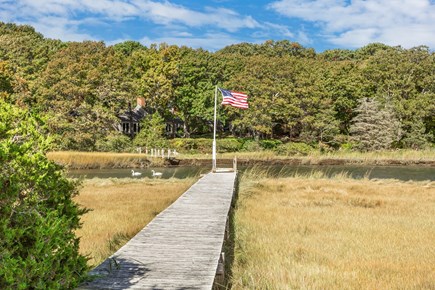 West Falmouth Cape Cod vacation rental - Dock walkway