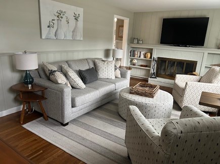 Dennis Port Cape Cod vacation rental - Fireplaced Living Room with Smart TV and all new furniture!