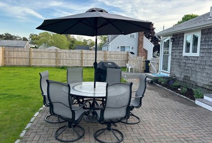 Dennis Port Cape Cod vacation rental - New Patio Dining set with built-in Lazy Susan!