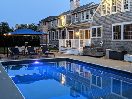 Dennis Cape Cod vacation rental - Heated Salt Water Pool with grilling area and outdoor seating