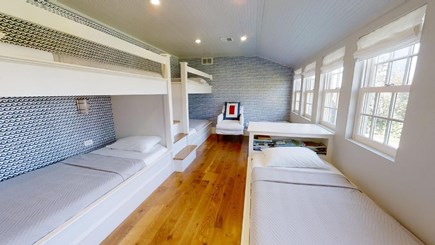 Dennis Cape Cod vacation rental - Kids bunk room, double bunk beds plus 2 twins