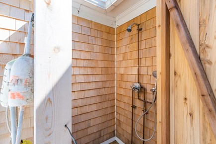 Eastham Cape Cod vacation rental - Rinse off after a day at the beach in the enclosed outdoor shower