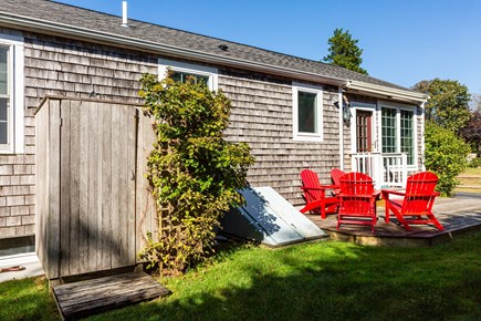 Dennis Cape Cod vacation rental - Back deck and yard with outdoor shower