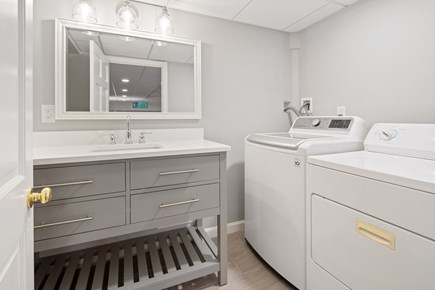 Brewster Cape Cod vacation rental - Bathroom in the basement features a washer and dryer