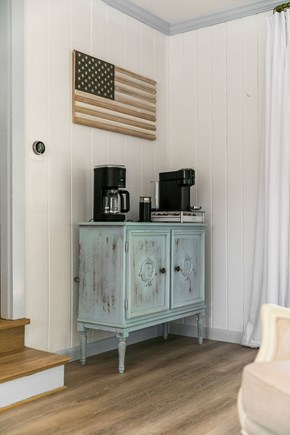 West Yarmouth Cape Cod vacation rental - Coffee station with Nespresso machine and standard coffee maker.