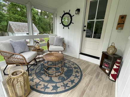 Dennisport Cape Cod vacation rental - Cozy porch.. best spot for morning coffee.