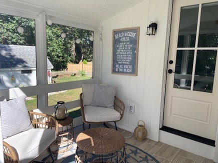 Dennisport Cape Cod vacation rental - Cozy Backporch- Great spot for morning coffee!