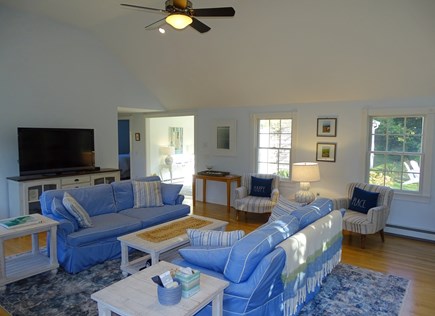 East Orleans Cape Cod vacation rental - Living room leads to Queen bedroom, full bath and entry way
