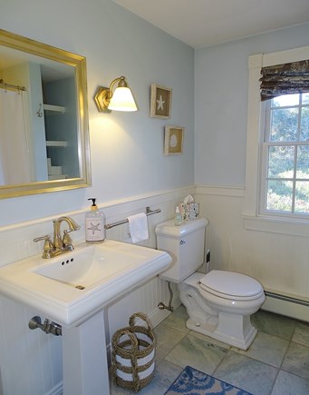 East Orleans Cape Cod vacation rental - Bathroom near living room, with tub
