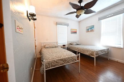 Onset MA vacation rental - Bedroom sleeps two with two closets and ceiling fan