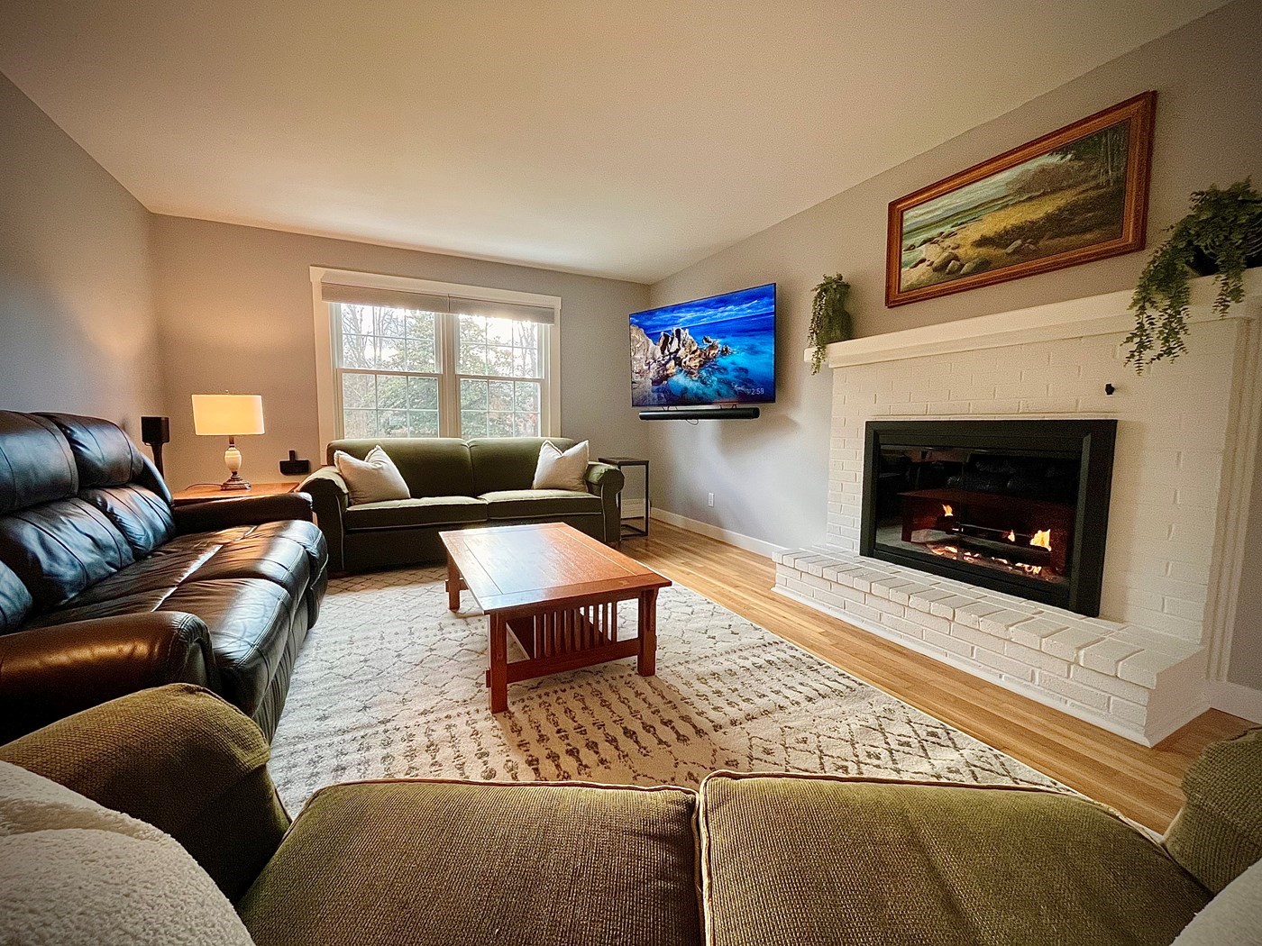 Living room with gas fireplace