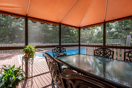 Marstons Mills Cape Cod vacation rental - Covered gazebo on pool deck.