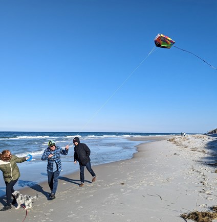 Dennis Cape Cod vacation rental - Kite Flying on Mayflower Beach in Winter