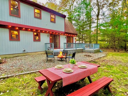Marstons Mills Cape Cod vacation rental - Enjoy outdoor dining surrounded by woods in our backyard oasis