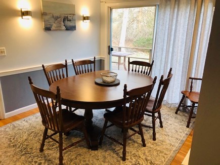 Harwich Center Cape Cod vacation rental - Dining room w/ slider to back deck and fire pit