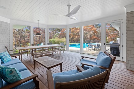 Orleans Cape Cod vacation rental - Fully enclosed porch that overlooks the pool and back patio