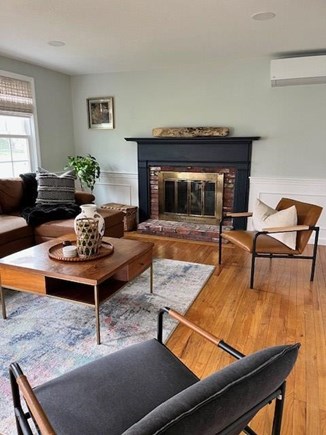 Yarmouth Cape Cod vacation rental - Relaxing living room with a wall mounted 55' inch Vizio TV.