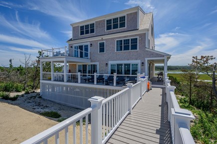 Sandwich Cape Cod vacation rental - Back of the home- looking out to the ocean. Two Large Decks.