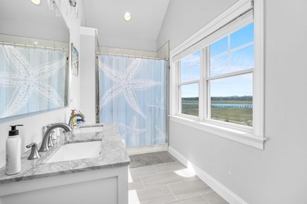 East Sandwich Cape Cod vacation rental - Bathroom 2 - Shower/tub combo - Second Floor.
