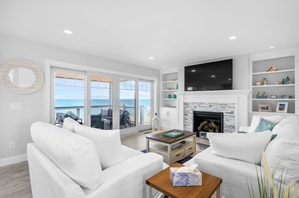 East Sandwich Cape Cod vacation rental - Living room with views of Cape Cod Bay