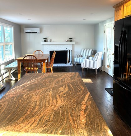 East Falmouth Cape Cod vacation rental - Large eat in kitchen with fireplace