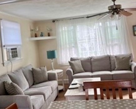 Onset MA vacation rental - Cozy living room, great for game night.