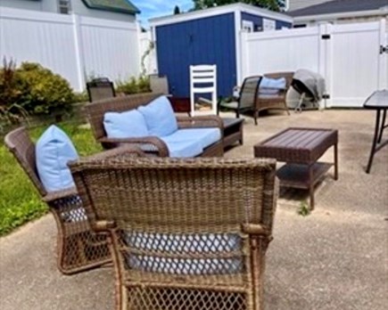 Onset MA vacation rental - B yard space to relax & outdoor shower to rinse off the salty day