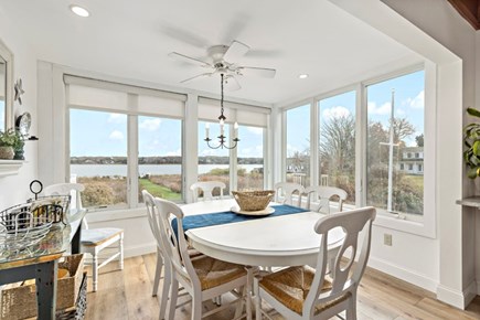 Eastham Cape Cod vacation rental - Dining table overlooking the cove