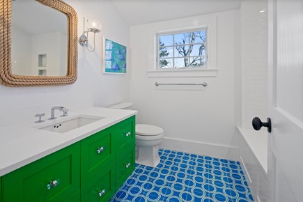 Brewster Cape Cod vacation rental - Full hall bathroom with a tub and shower