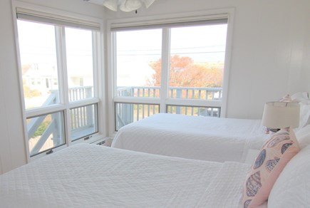 Truro Cape Cod vacation rental - Bedroom Two - Two Full Beds & Ceiling Fan