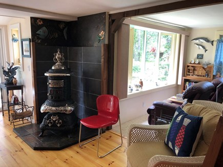 Wellfleet Cape Cod vacation rental - Cosy seating areas, wood stove decorative only