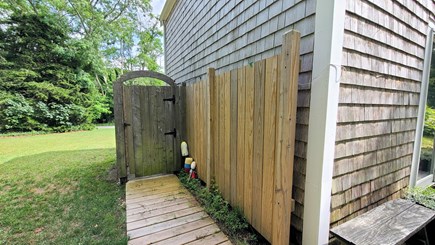 Wellfleet Cape Cod vacation rental - Enclosed outdoor shower at the side of the cottage