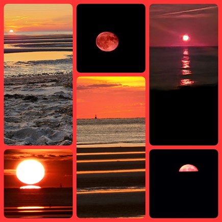 Eastham Cape Cod vacation rental - Sun set on bay side. A full moon coming up on ocean side.