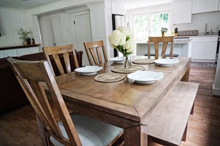 North Falmouth Cape Cod vacation rental - The dinner table seats up to eight comfortably.