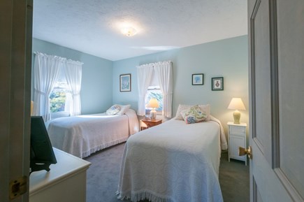 Bourne Cape Cod vacation rental - Bedroom on main floor, 2 twins. Window A/C unit available
