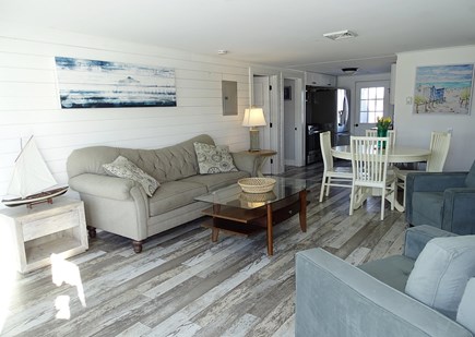 West Dennis Cape Cod vacation rental - Living rooms leads to dining and kitchen